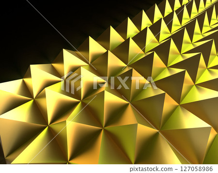 3D illustration of a background filled with pyramids and square pyramids 3D illustration of a background filled with pyramids and square pyramids 127058986