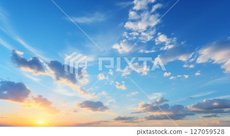 sunset sky with clouds background 127059528