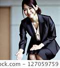 Young business woman smiling and asking for a handshake 127059759