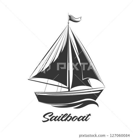 Sailboat sign etching 127060084