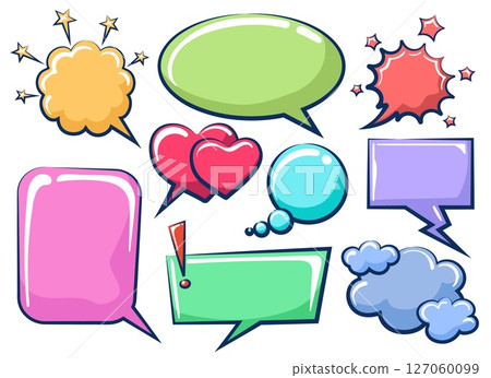 Cartoon colorful speech bubbles 127060099