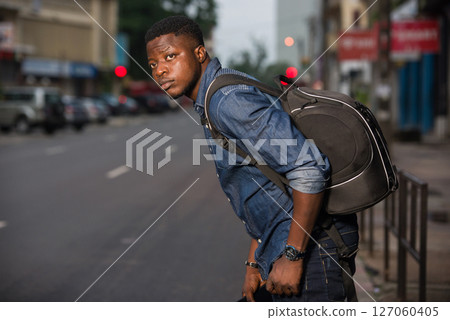 portrait of young african man. 127060405