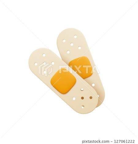 Medical patch 3d icon. Realistic plaster, home aid equipment, help with cuts or blisters. Adhesive plasters for first aid, healthcare, render vector elements Medical patch 3d icon. Realistic plaster, home aid equipment, help with cuts or blisters. Adhesive plasters for first aid, healthcare, render vector elements 127061222