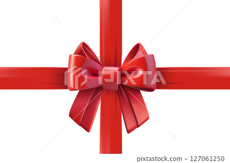 Red ribbon with a bow. Design template. 3d vector illustration Red ribbon with a bow. Design template. 3d vector illustration 127061250
