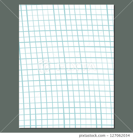 Grid paper. Abstract squared background with color graph. Geometric pattern for school, wallpaper, textures, notebook. Lined blank on transparent background 127062034