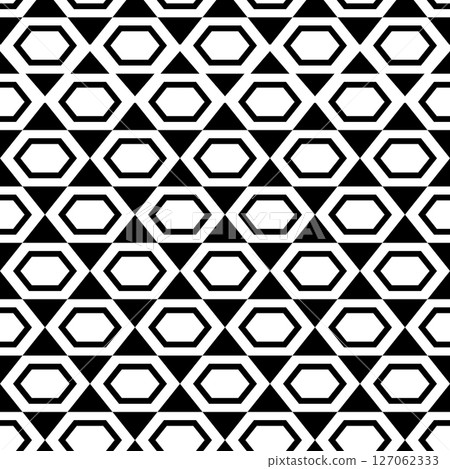 Abstract geometric black and white seamless pattern for web page, textures, card, poster, fabric, textile. Monochrome graphic repeating design. Modern minimalist stylish squared ornament 127062333