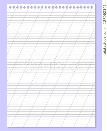 Graph paper. Printable lined grid paper with color horisontal, diagonal lines. Geometric pattern for school, oblique notebook. Realistic lined paper blank size Letter. Exercise page for calligraphy 127062341