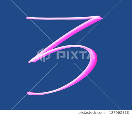 Number three. Modern icon on blue background. Modern font. illustration, copy space. Number three. Modern icon on blue background. Modern font. illustration, copy space. 127062518