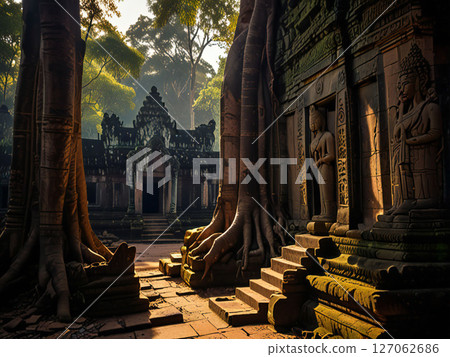 吳哥窟寺廟在森林裡 127062686