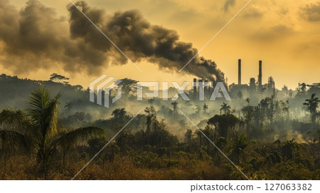 Industrial Pollution Plumes Over a Tropical Forest 127063382