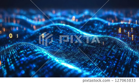 Abstract Digital Wave with Binary Code 127063833