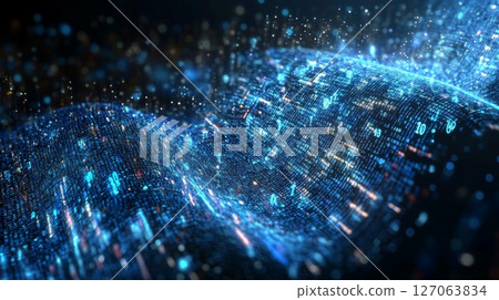 Abstract Digital Wave with Binary Code 127063834