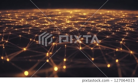 Abstract Golden Network of Interconnected Points 127064015