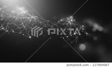 Abstract Black and White Digital Network Background 127064067