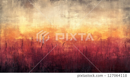 Abstract Sunset Over Silhouetted Grass Abstract Sunset Over Silhouetted Grass 127064118