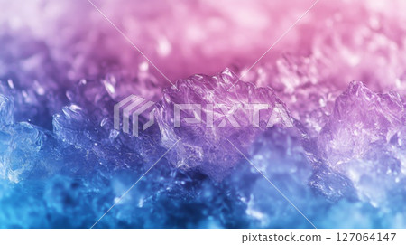 Close-up of Icy Crystalline Formations with Purple and Blue Hues 127064147