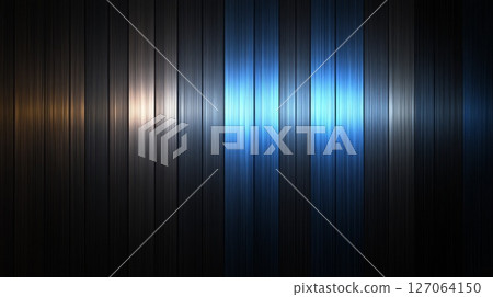 Abstract Metallic Background with Vertical Stripes of Blue, Silver, and Gold Abstract Metallic Background with Vertical Stripes of Blue, Silver, and Gold 127064150