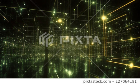 Abstract Digital Network of Lights and Lines 127064181