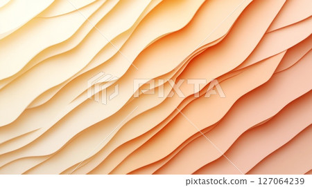 Abstract Wavy Pattern in Soft Peach and Cream Hues 127064239