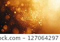 Abstract Background with Golden Bokeh and Dust Particles 127064297