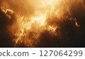 Golden Nebula with Scattered Stars in a Dark Sky 127064299