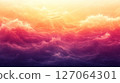 Abstract painting of a sea with colorful waves 127064301