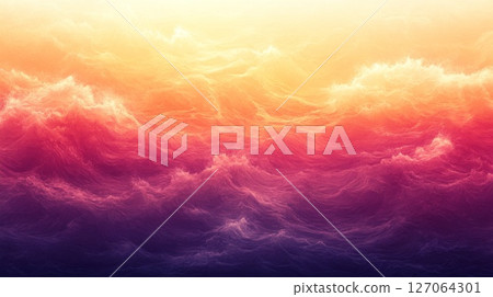 Abstract painting of a sea with colorful waves Abstract painting of a sea with colorful waves 127064301