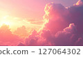 Pink and Yellow Sunset Cloudscape 127064302
