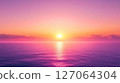 Pink and Orange Sunset Over Calm Ocean Waters 127064304