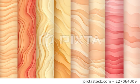 Abstract Wave Patterns in Warm Colors Abstract Wave Patterns in Warm Colors 127064309