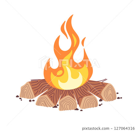 Outdoor camping fire cartoon design Outdoor camping fire cartoon design 127064316