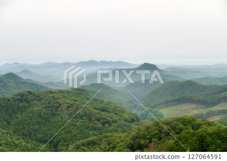 初夏綠意盎然的山間小徑風景 127064591