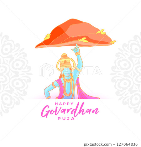 happy govardhan puja celebration background for lord krishna worship happy govardhan puja celebration background for lord krishna worship 127064836