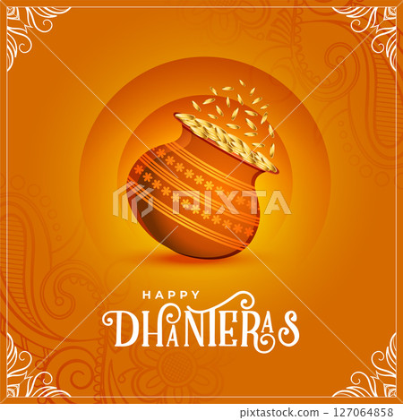 indian festival happy dhanteras celebration background for ganpati blessing 127064858
