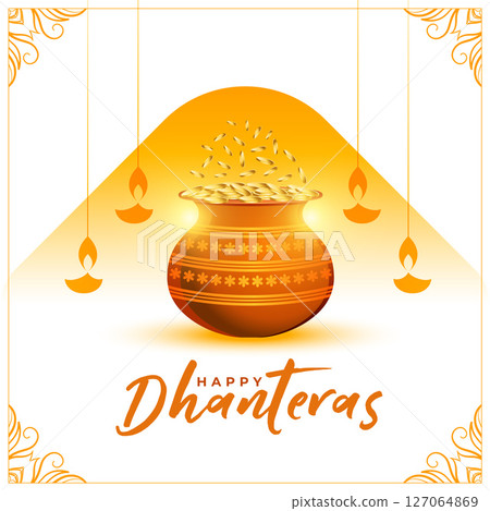 hindu traditional shubh dhanteras spiritual background for ganpati and laxmi puja 127064869
