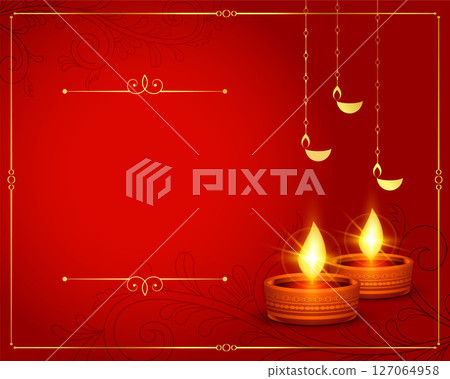shubh deepavali traditional background with text space and shiny diya vector shubh deepavali traditional background with text space and shiny diya vector 127064958