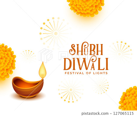 decorative shubh diwali occasion vector design 127065115