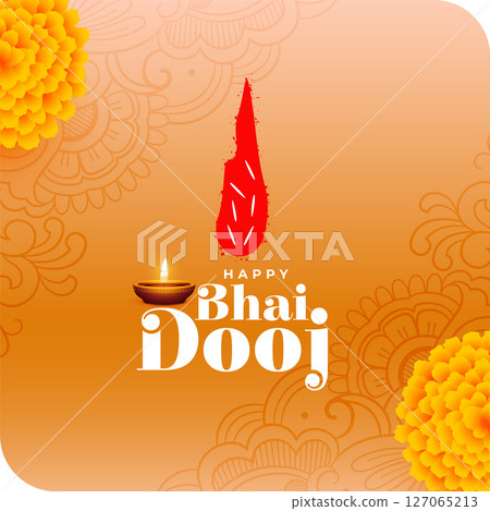 indian festival bhai dooj puja background with marigold flower 127065213