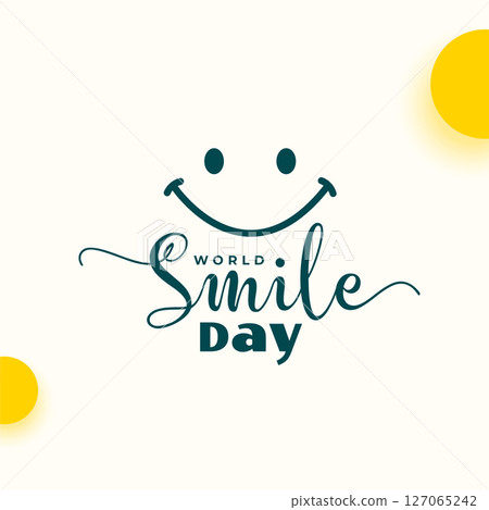 nice world smile day celebration card with cute cartoon face 127065242