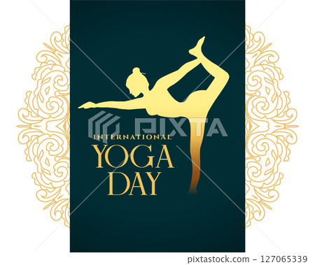 modern style international yoga day background for wellness and fitness 127065339