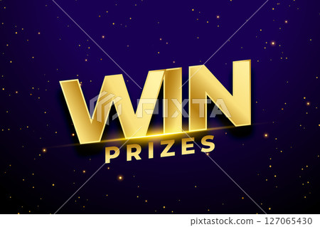 celebration and surprise gift for a winner on win prize banner 127065430