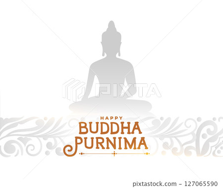 hindu religious buddha purnima white background for buddhism dharma 127065590