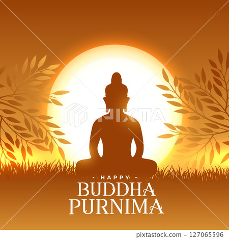 happy buddha purnima religious background for faith and peace 127065596