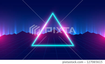 sci-fi and cyber vintage neon frame wallpaper with equalizer effect sci-fi and cyber vintage neon frame wallpaper with equalizer effect 127065615