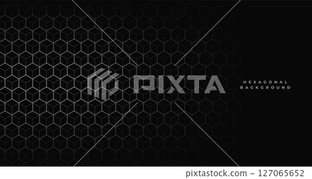 dark black cell structure hexagonal background design 127065652
