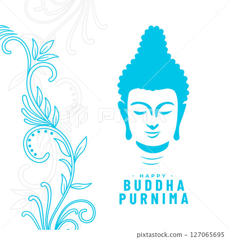 beautiful buddha purnima background with floral decoration 127065695