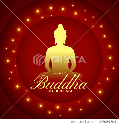 decorative buddha purnima festive background with golden touch 127065703