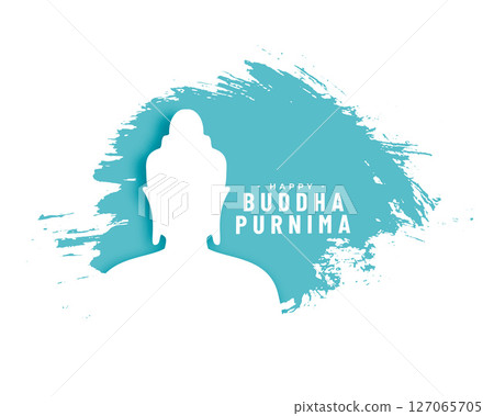 artistic happy buddha purnima background in brush stroke style 127065705
