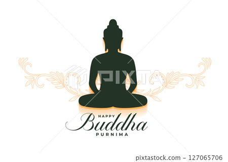 happy buddha purnima festive background with lord budha silhouette happy buddha purnima festive background with lord budha silhouette 127065706