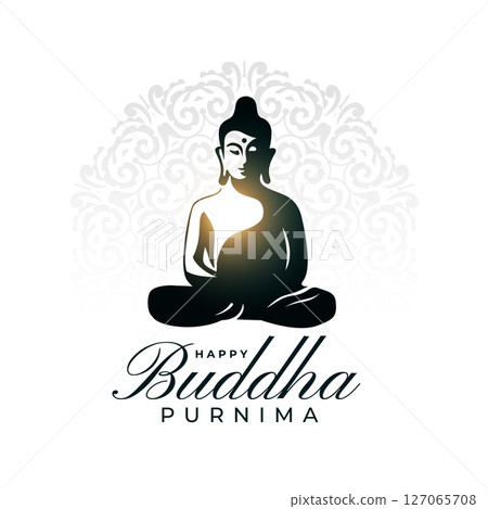 elegant happy buddha purnima background with shiny light effect elegant happy buddha purnima background with shiny light effect 127065708